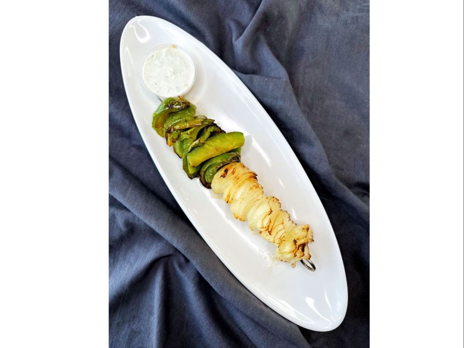 Onion And Pepper Skewer