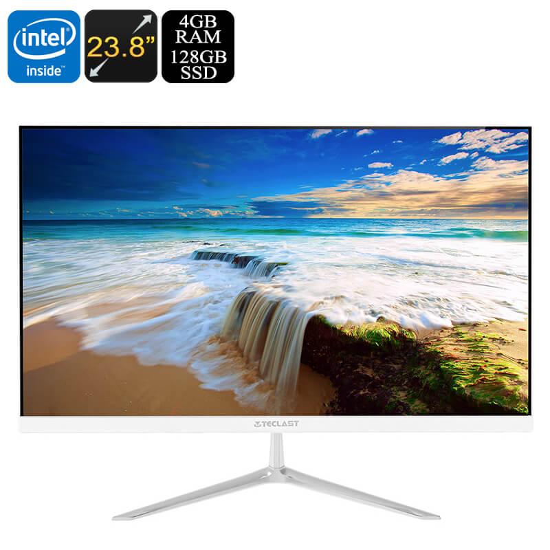 All-In-One PC – 23.8 Inch Full HD Display, Intel Celeron N3160 CPU, Intel HD Graphics, 4GB DDR3L RAM