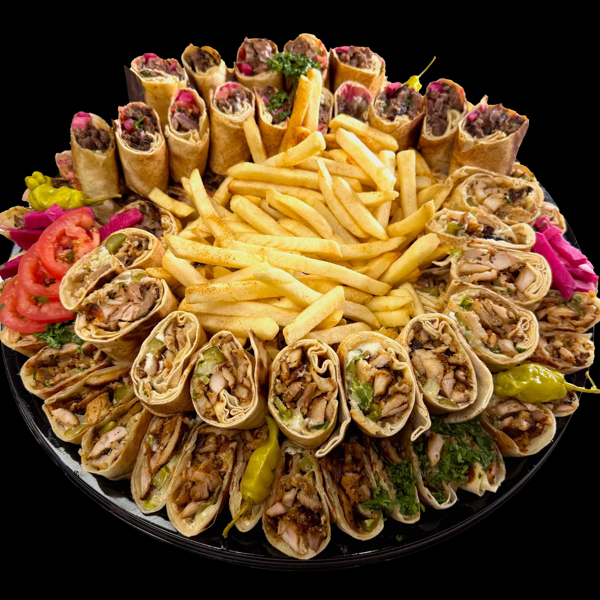 Chicken Shawarma Sandwich Party Tray w/ Fries