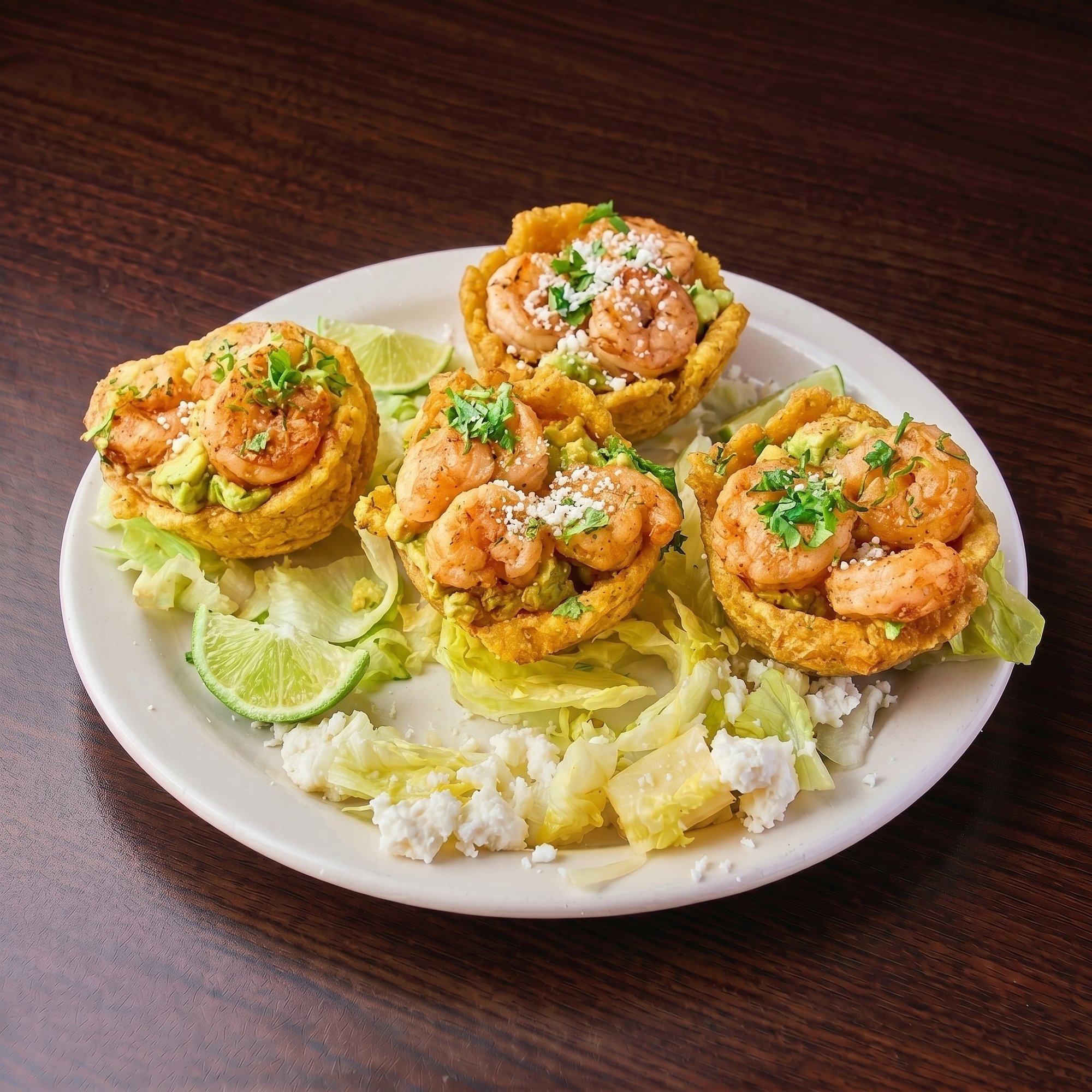 Plantain Baskets with Shrimp
