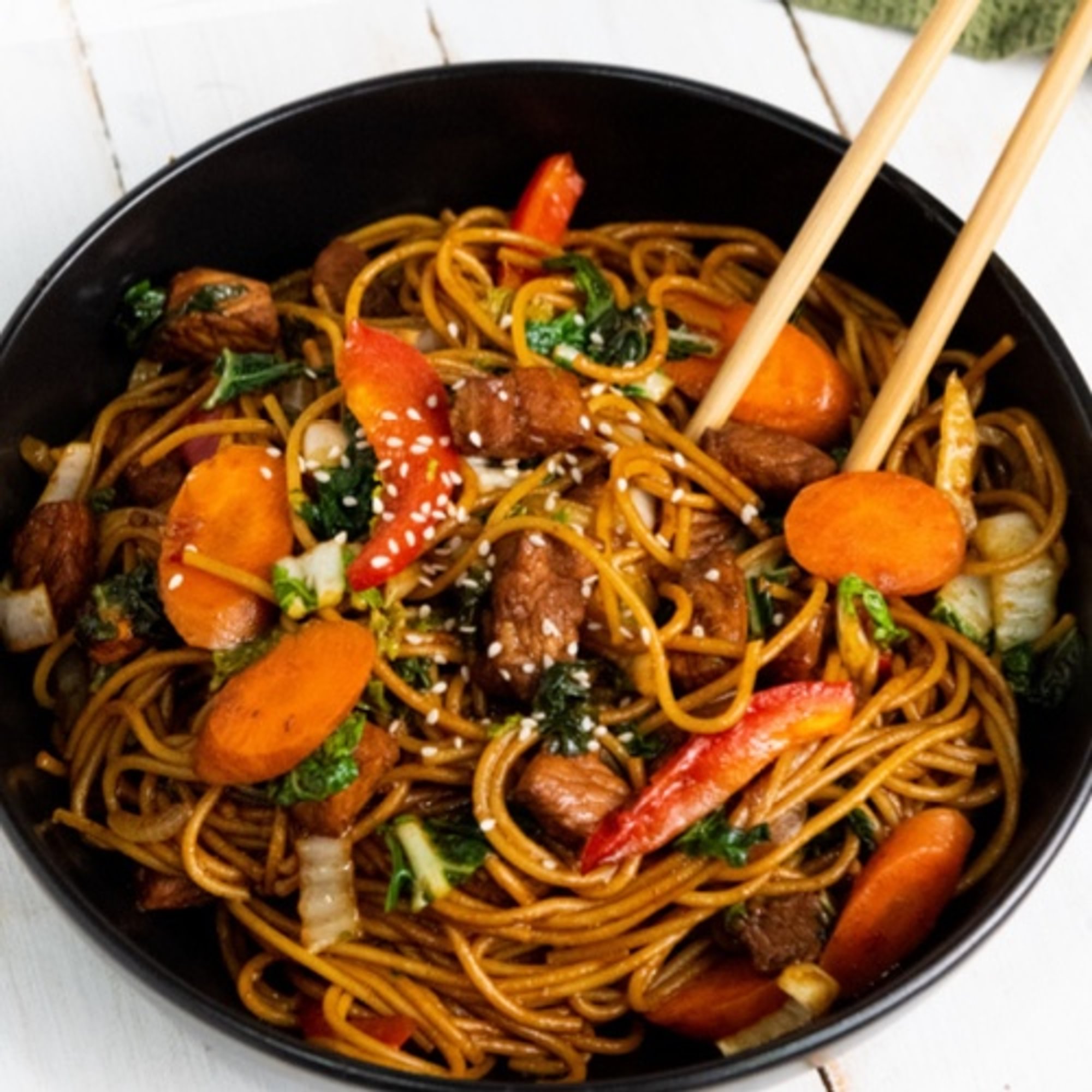 D. BBQ Pork Lo Mein or Spaghetti Lo Mein