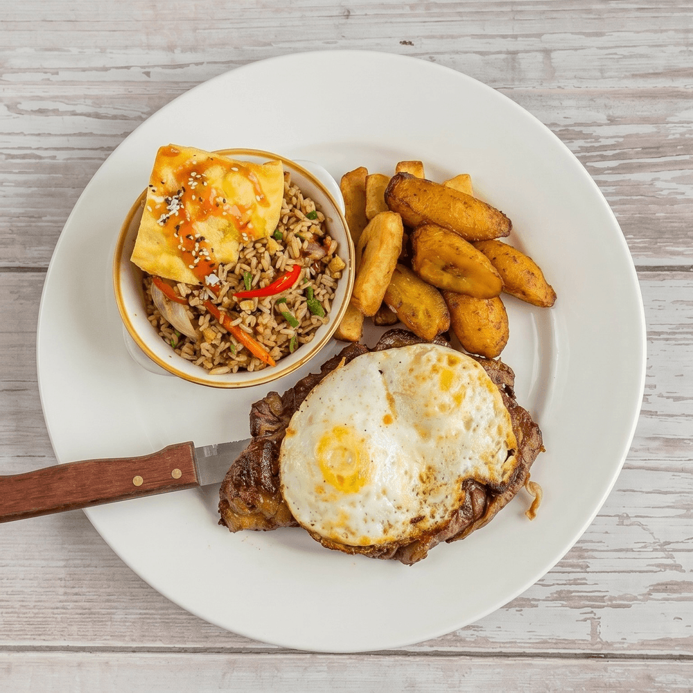 Bistec a Lo Pobre / Steak with Eggs and Potatoes