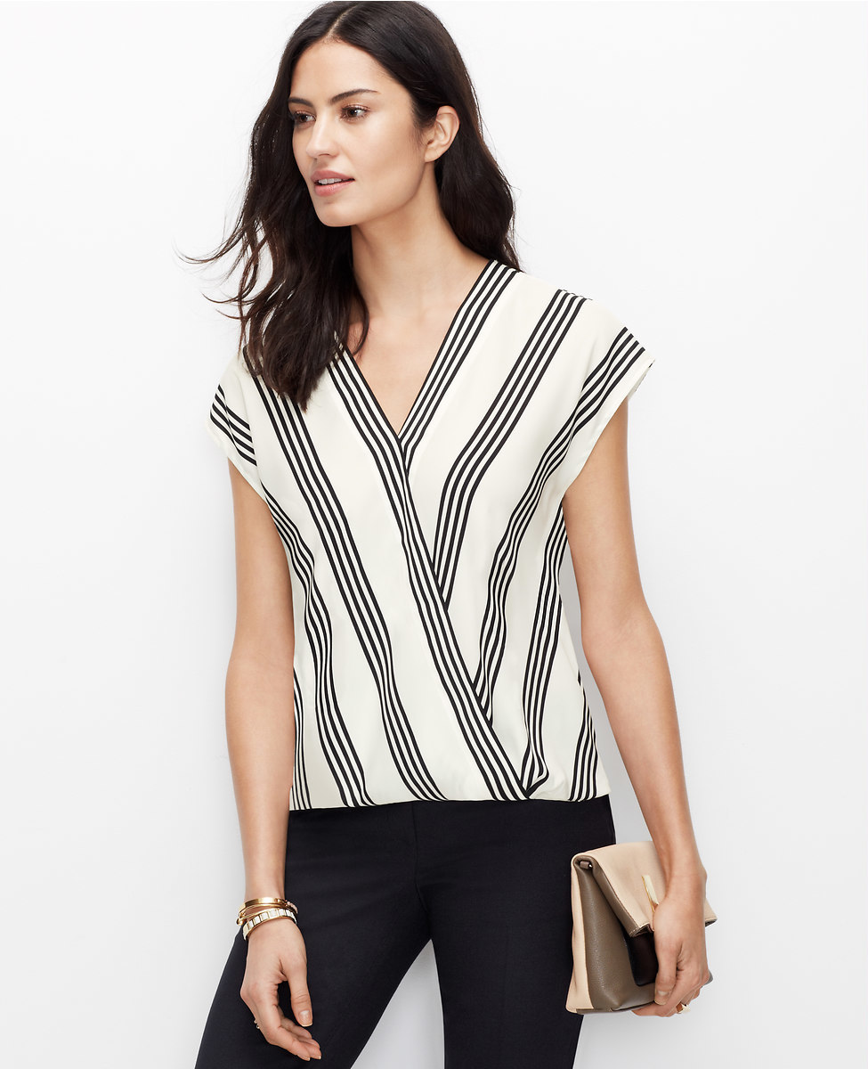 Striped Wrap Top
