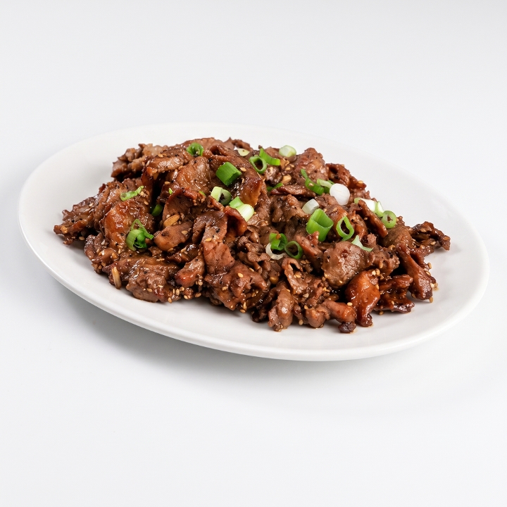 Bulgogi (Korean Soy Marinated Ribeye Steak) over White Rice