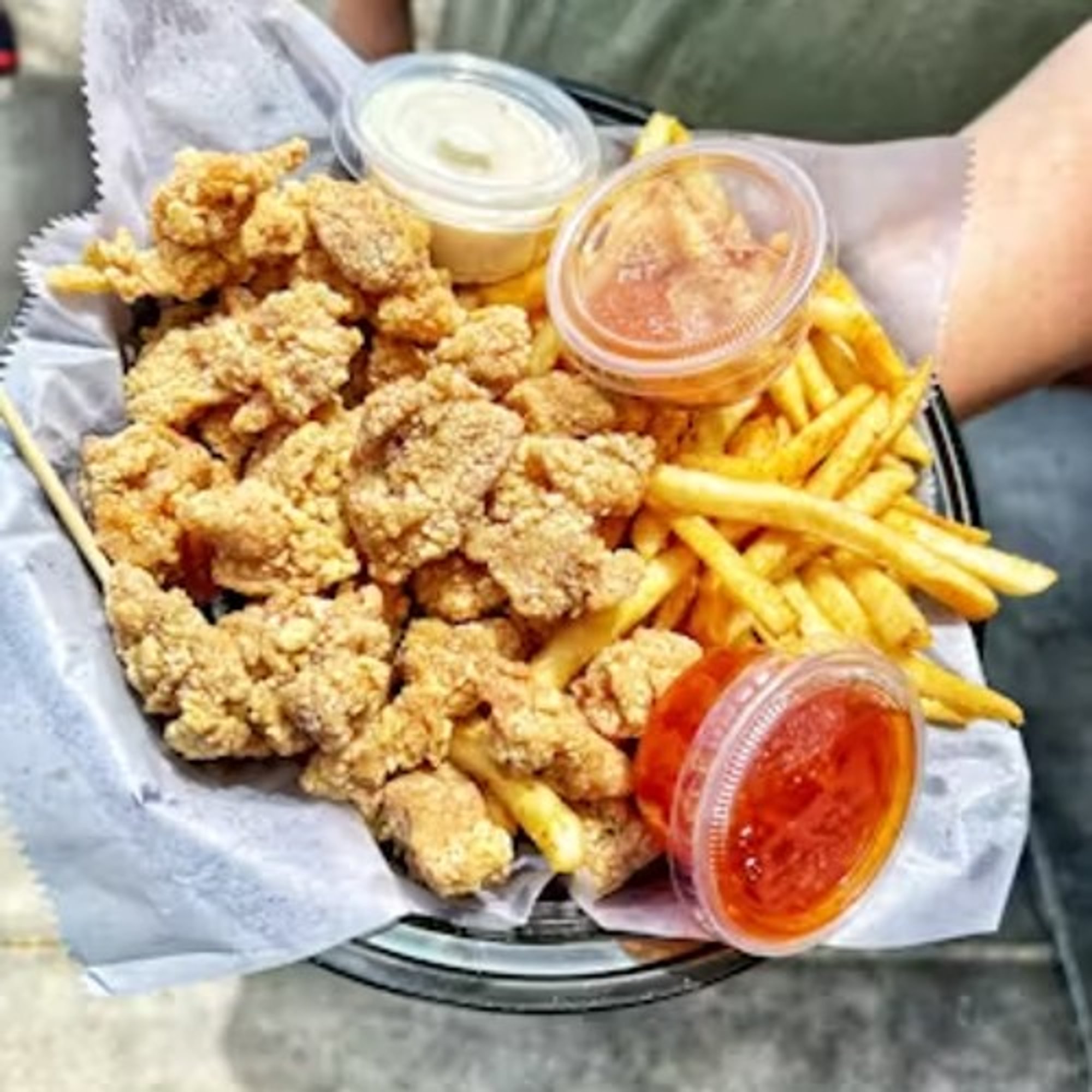 Popcorn Chicken with French Fries