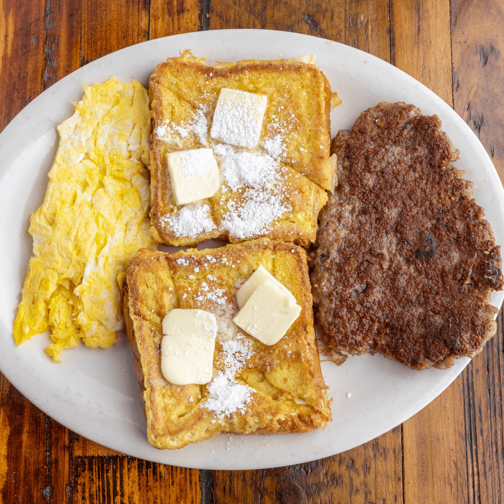 French Toast with Meat and 2 Eggs