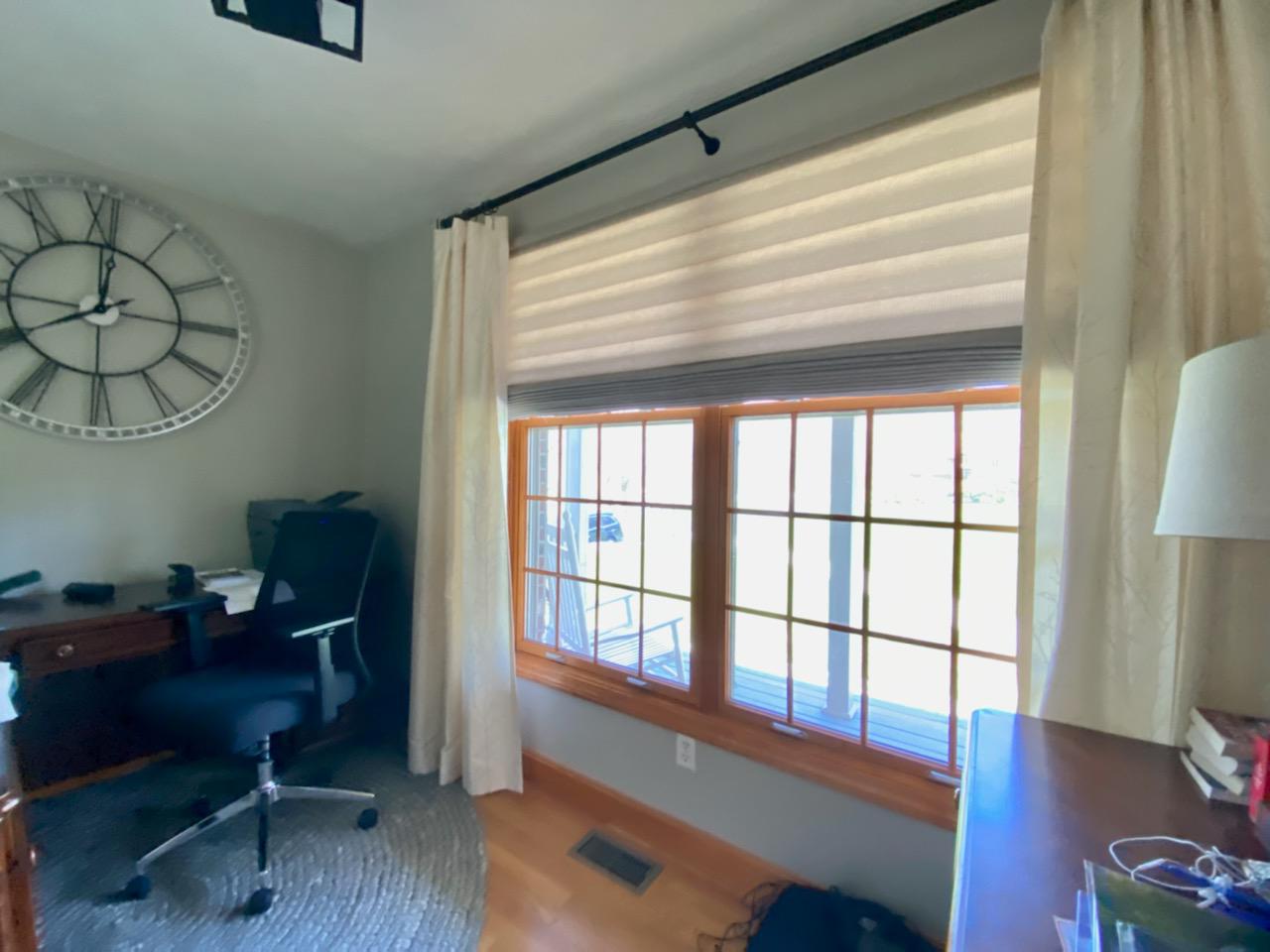 You cannot miss this before and after makeover! We installed Motorized Hunter Douglas Vignettes along with Drapery Panels in this Worcester home. The finished look? Perfection!  BudgetBlindsWorcesterHolden  WorcesterMA  Vignettes  HunterDouglasShades  DraperyPanels  FreeConsultation  WindowWednesday