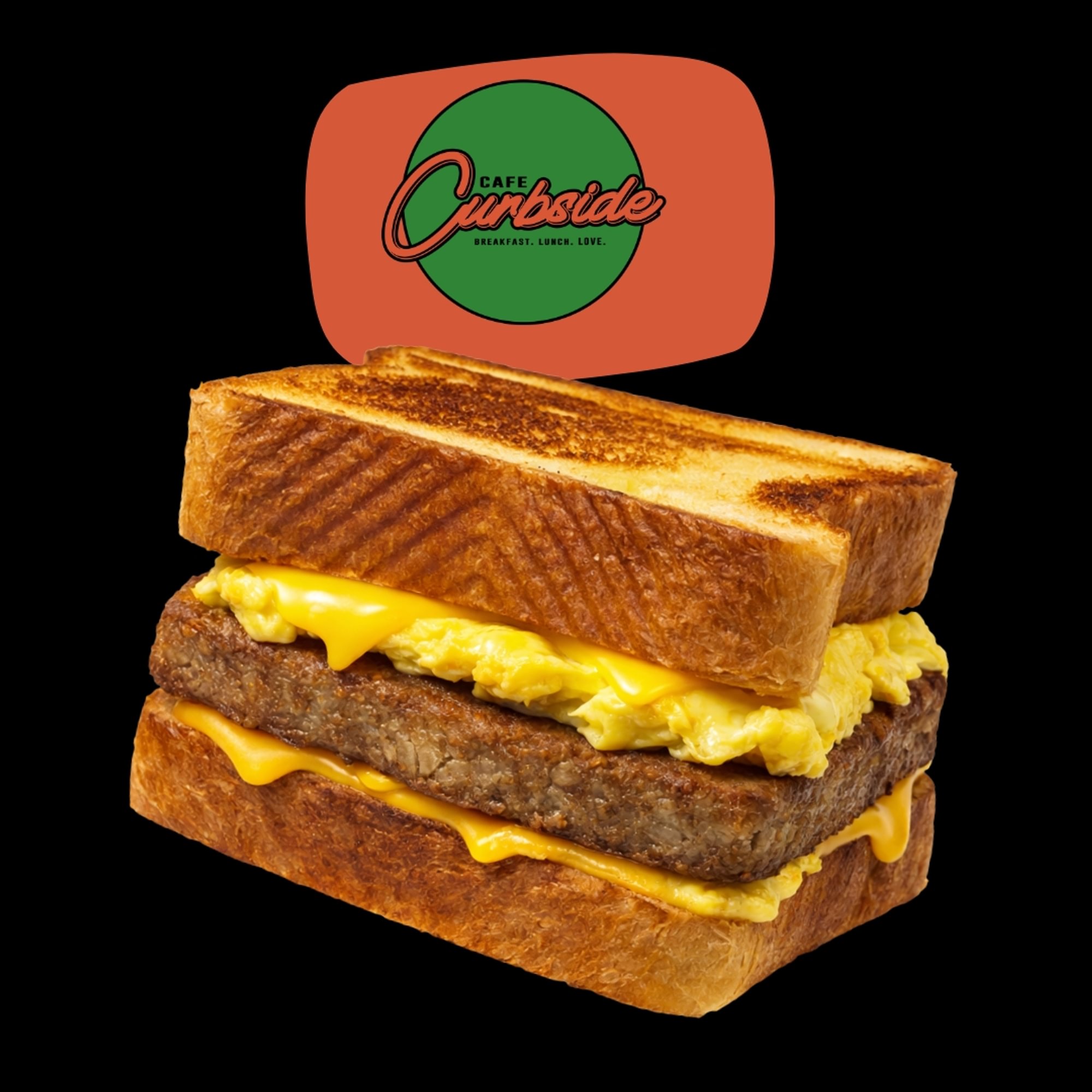 Scrapple (Pork), Egg & Cheese Drop Sandwich