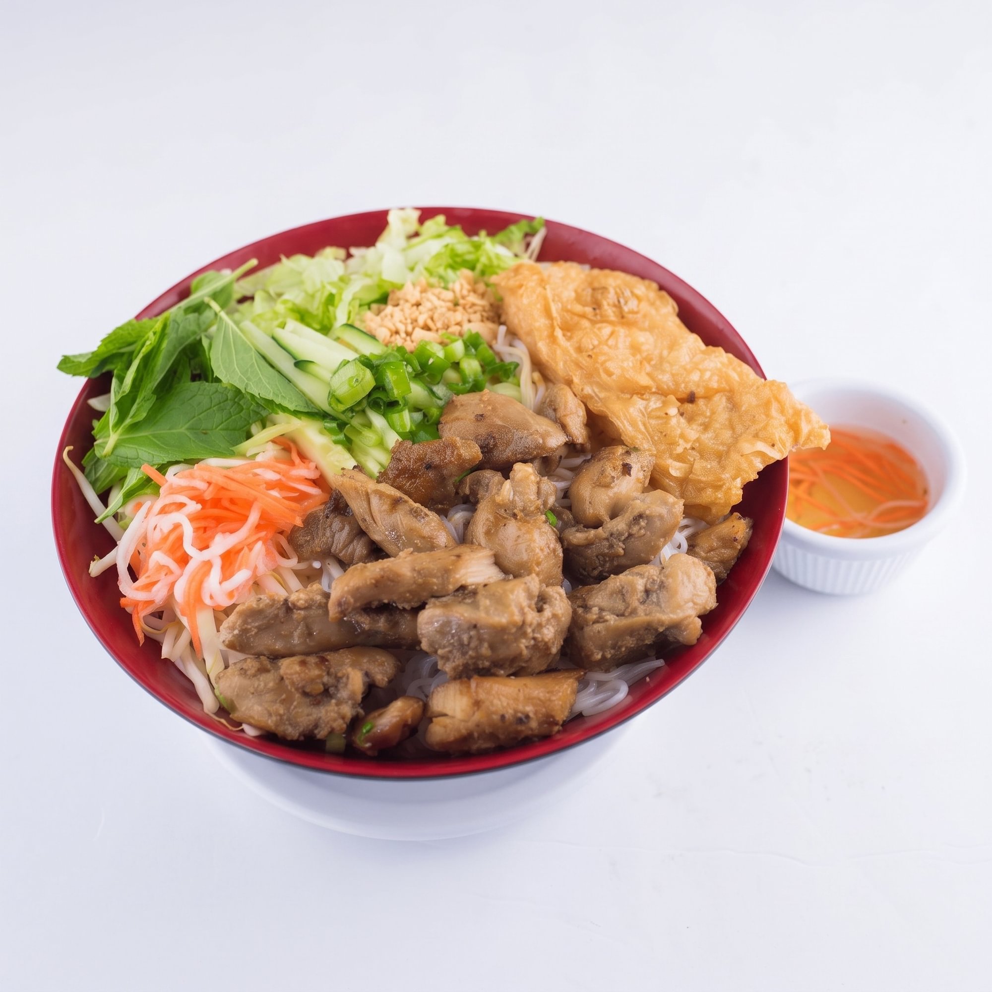 72. Grilled Chicken & Shrimp Wrapped on Vermicelli