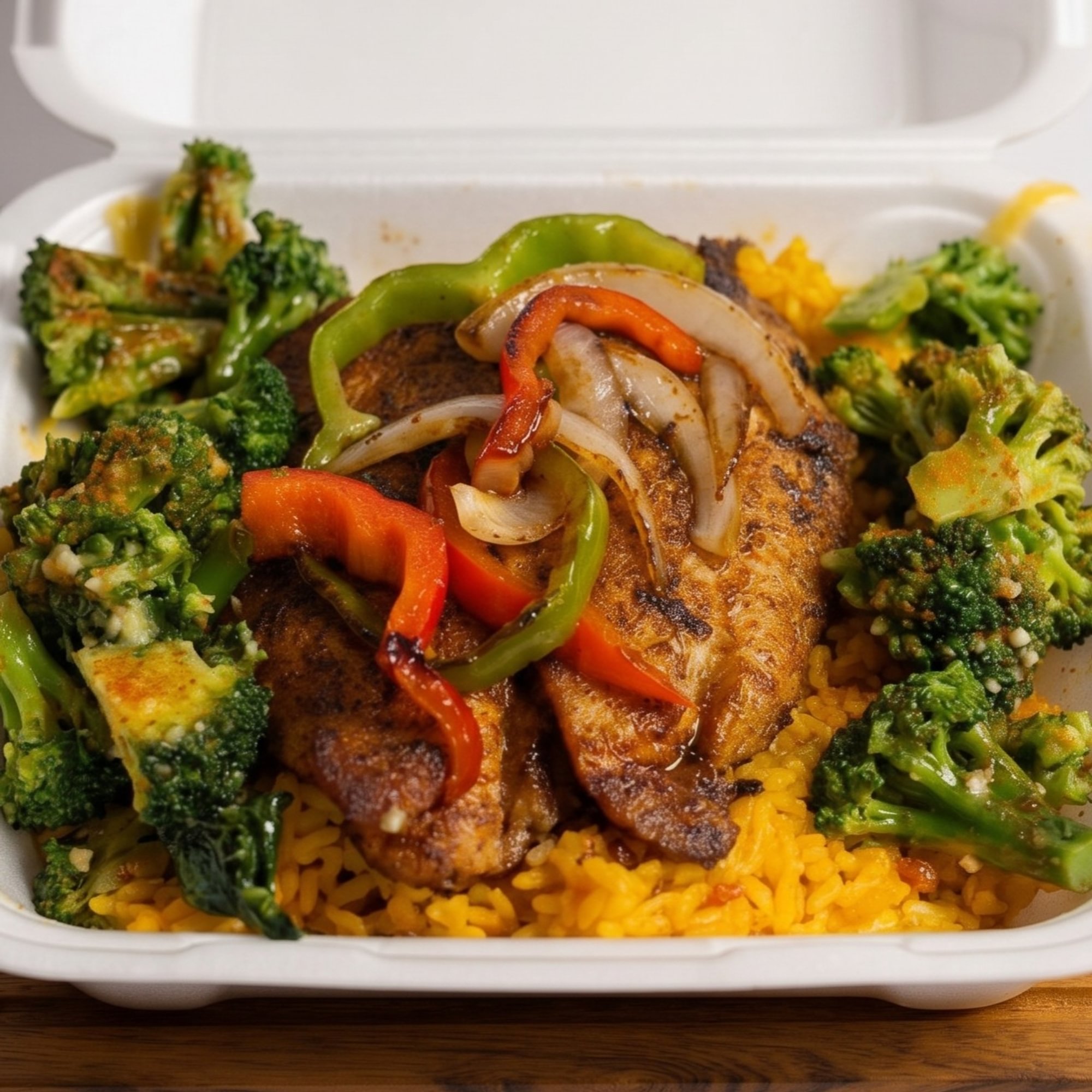 2 Pc Grilled Catfish Yellow Rice & Broccoli