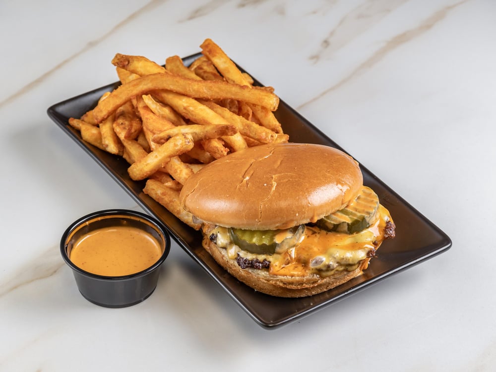 Smash Burger With Fries
