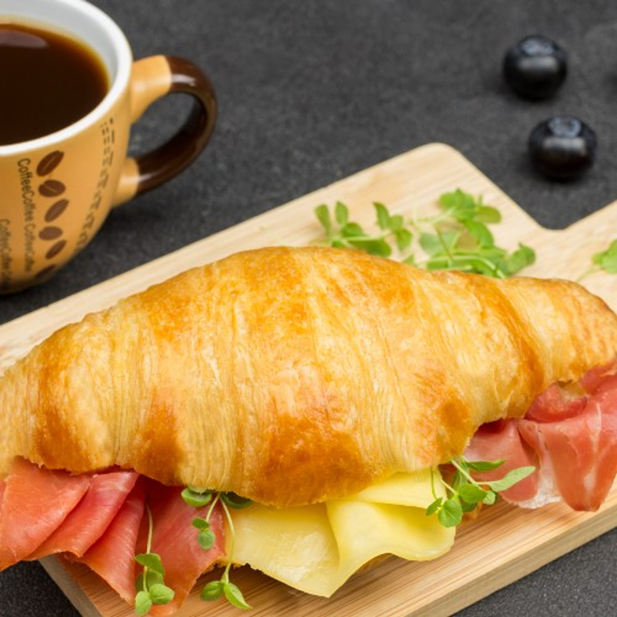 Croissant with Meat Egg and Cheese
