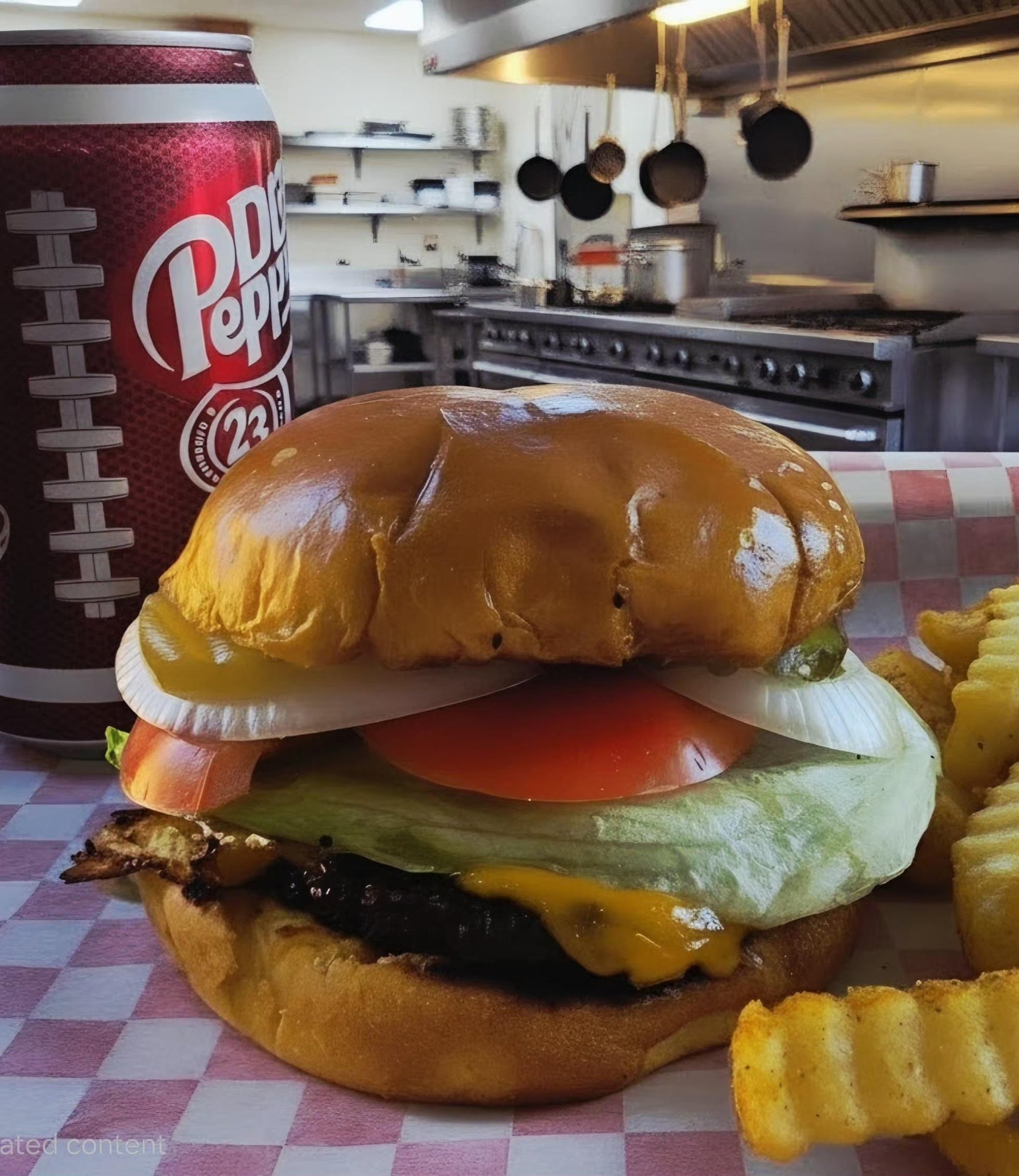 The LA Chesse Burger Combo- Fries and Pepsi
