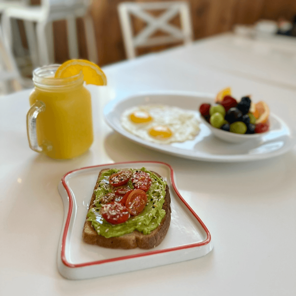 Avocado Toast with Eggs and Fruit
