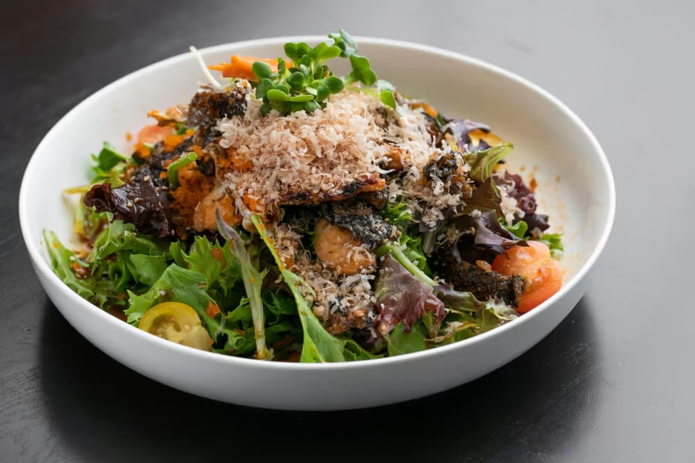 Salmon skin salad