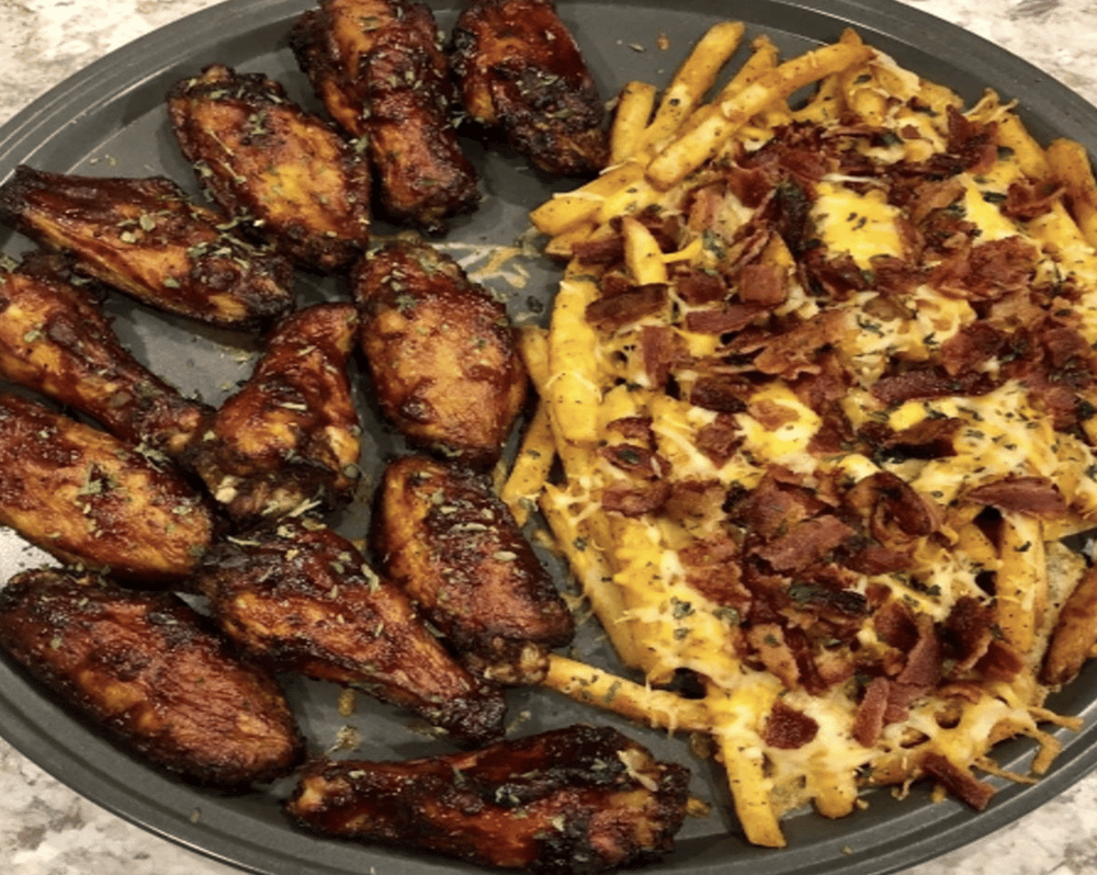 10 Wings and Bacon Cheese Fries