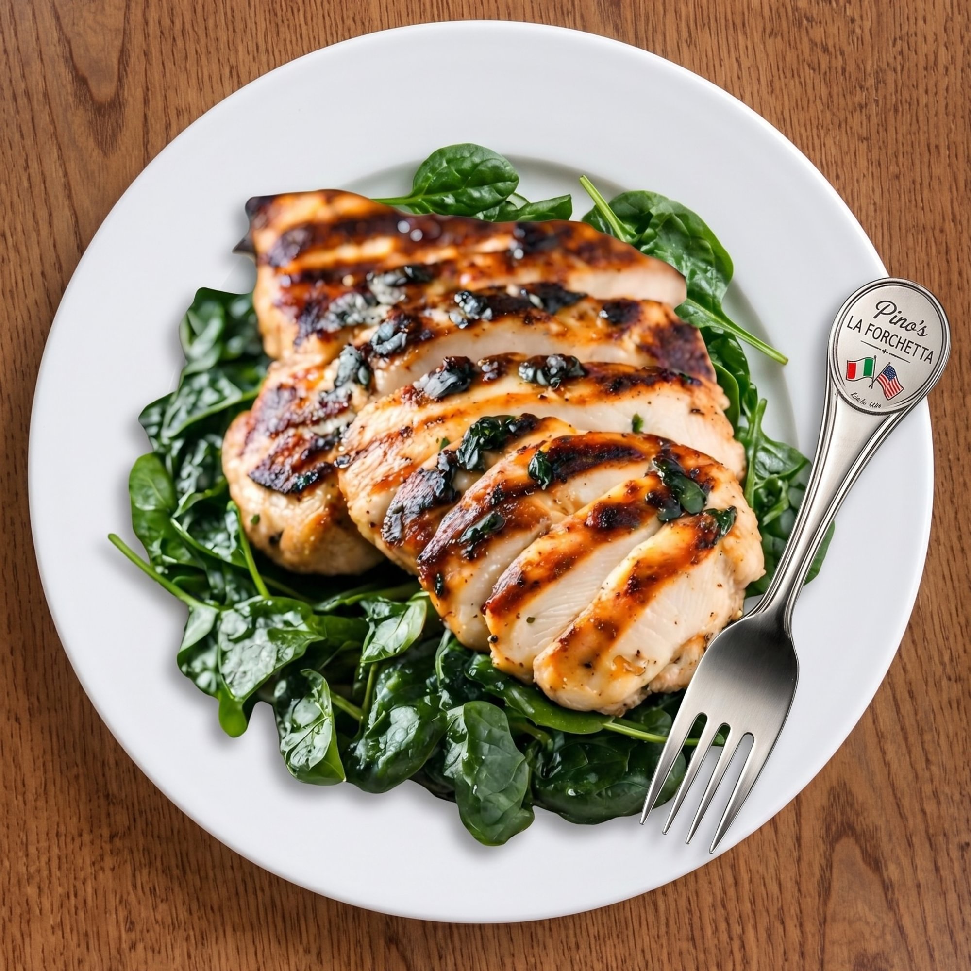 Grilled Chicken with Spinach