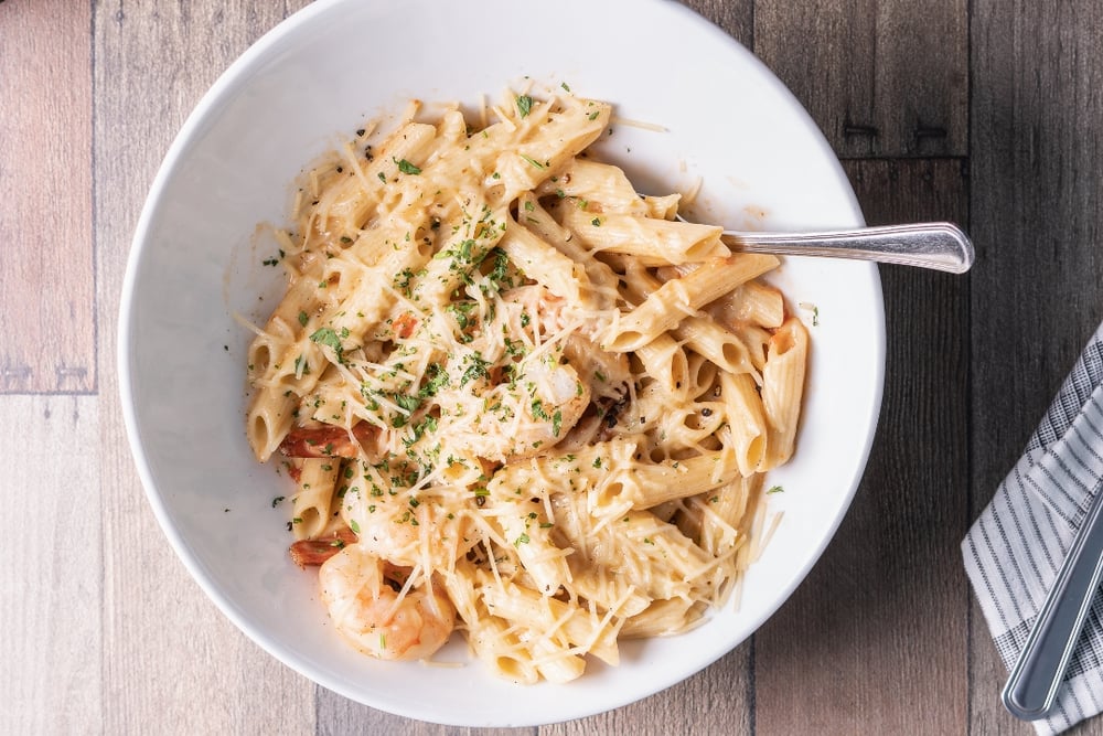 Harissa Spiced Shrimp Penne