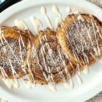 Cinnamon Roll French Toast and Fruit