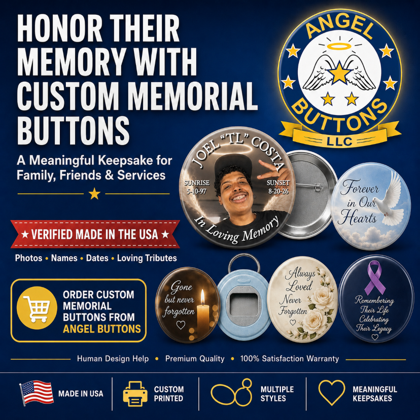 Custom Memorial Buttons