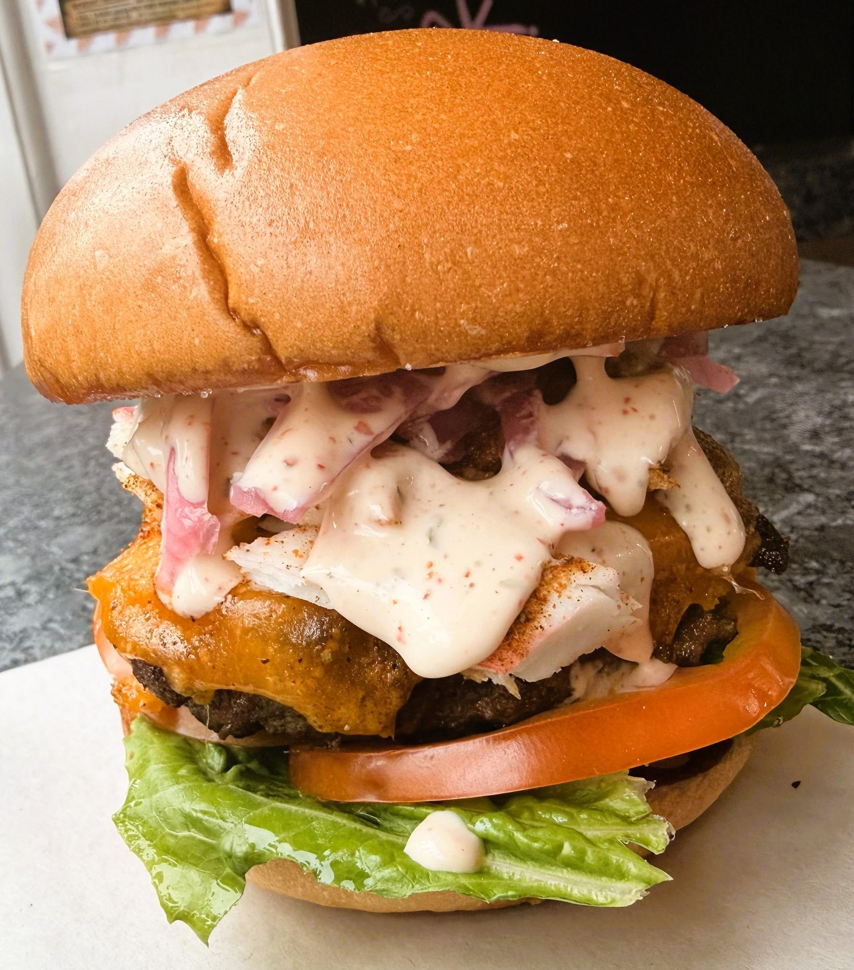 The Saucey Crab Smash Burger