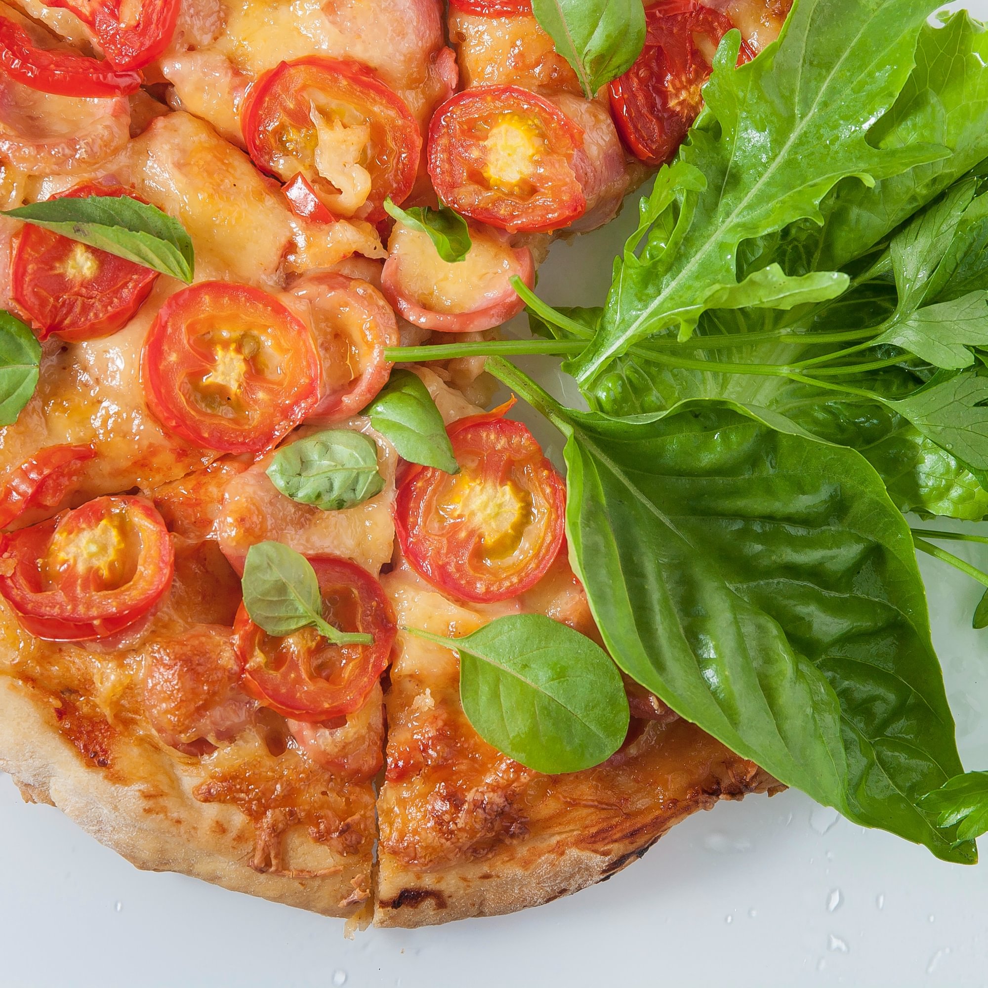 Fresh tomato & mozzarella pizza