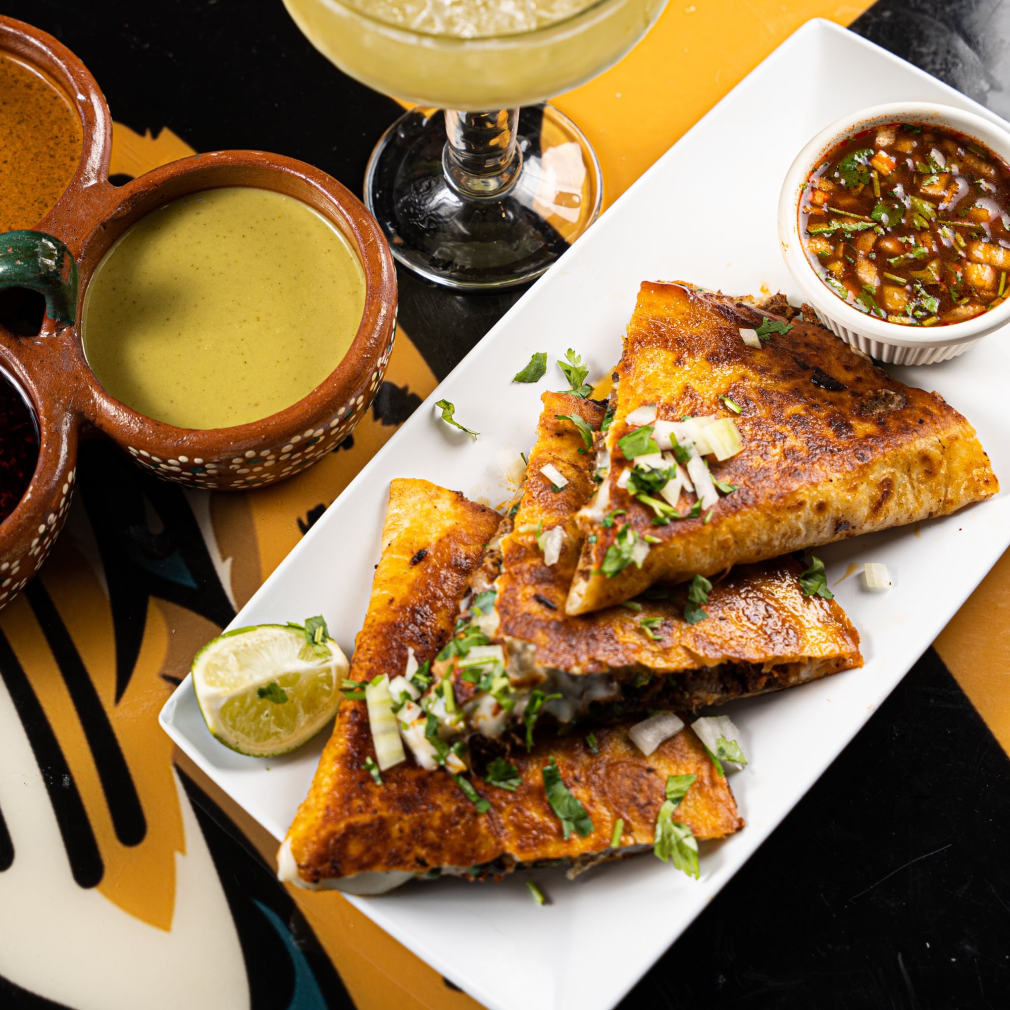 Quesabirria with Consome (Cheesy Birria Tacos with Broth)