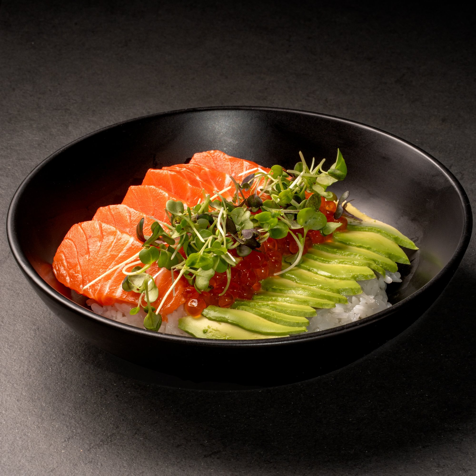 Salmon Ikura Avocado Donburi