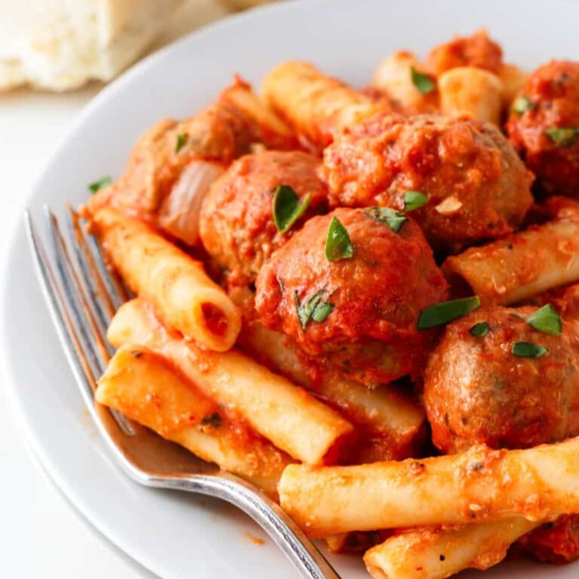Baked Ziti with Meatball