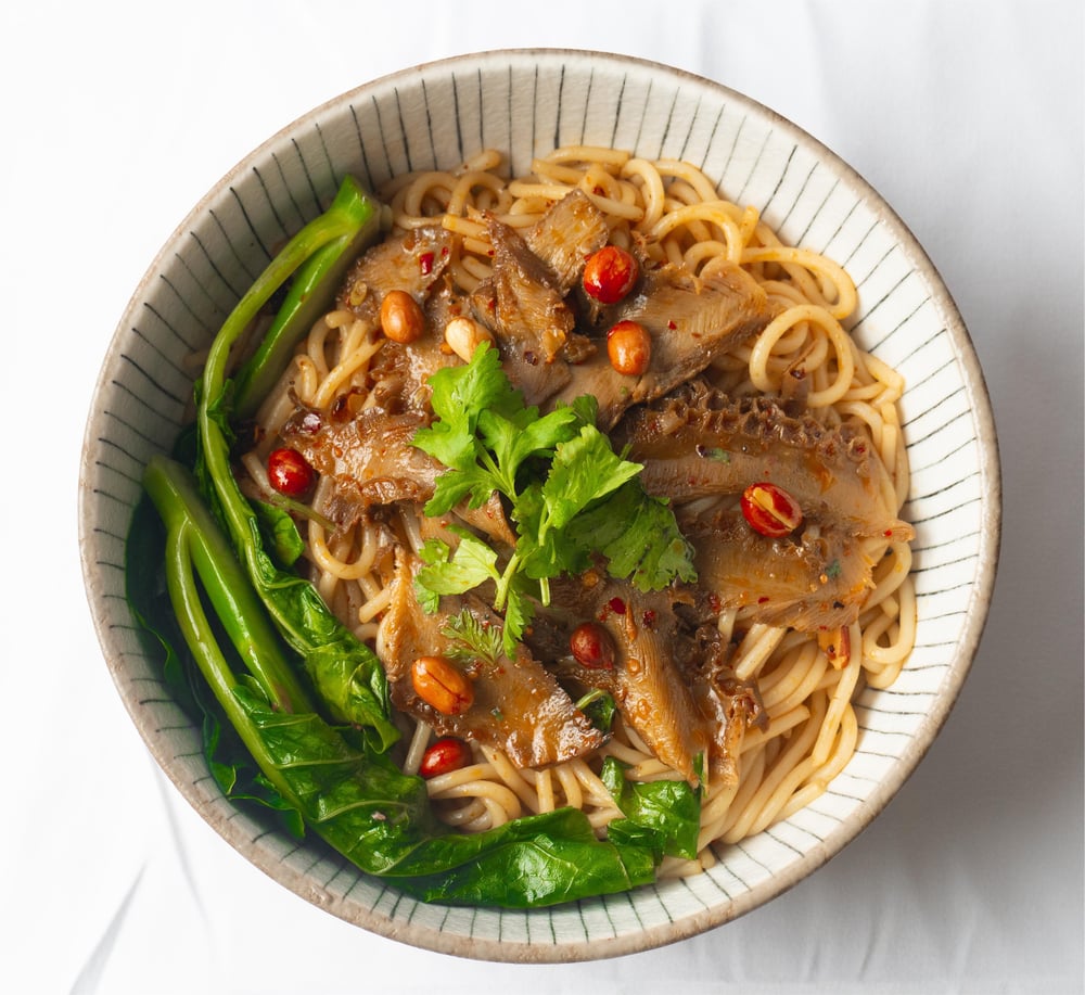 Dry Mixed Beef Tripe Noodle / 干拌牛肚粉/面