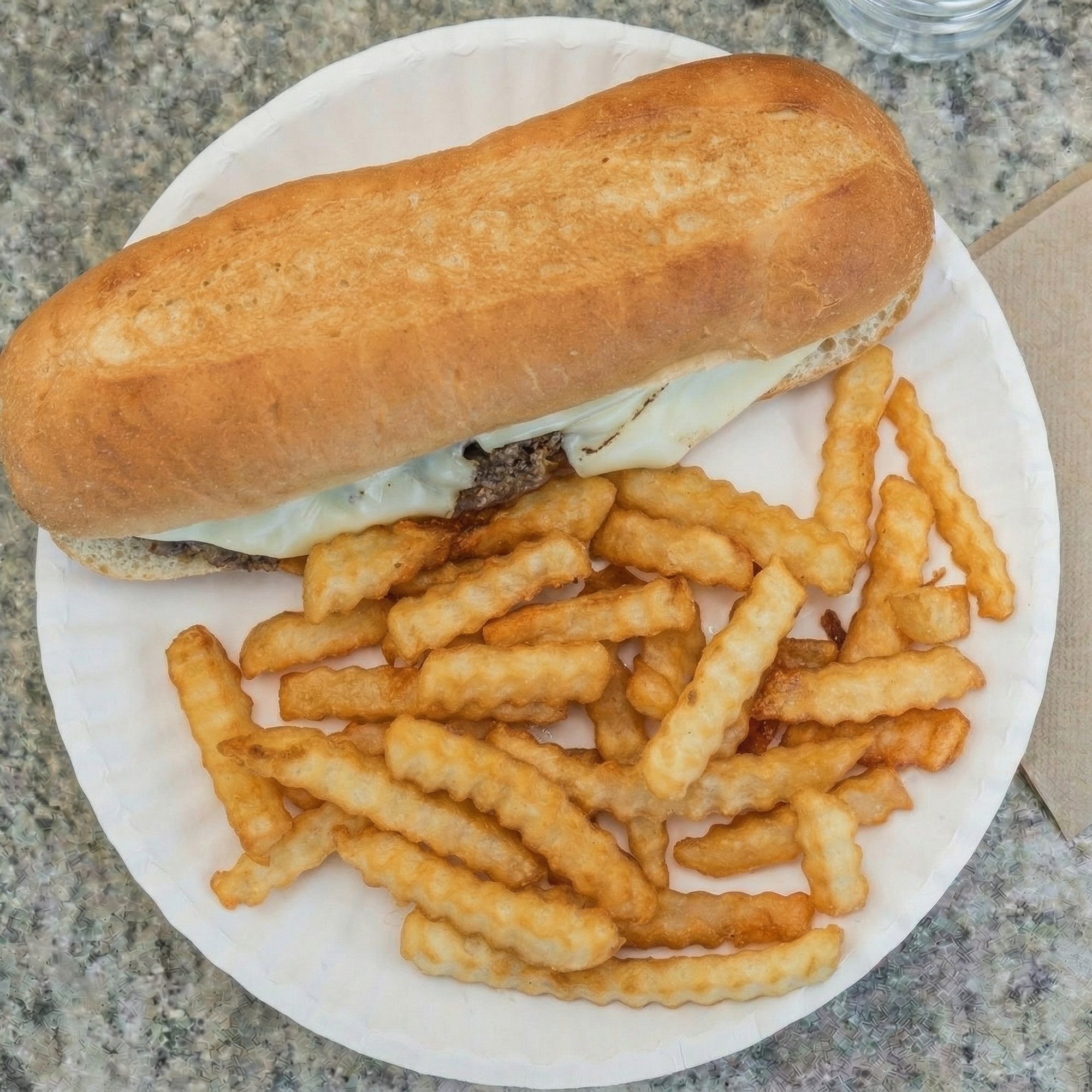Chicken Philly Sandwich with Fries