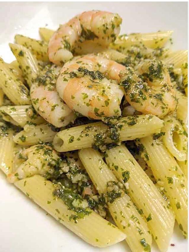 PENNE AL PESTO & SHRIMP