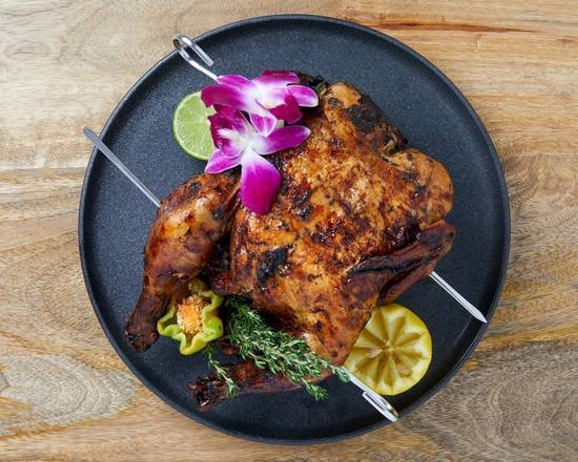 With Roti Jerk Chicken