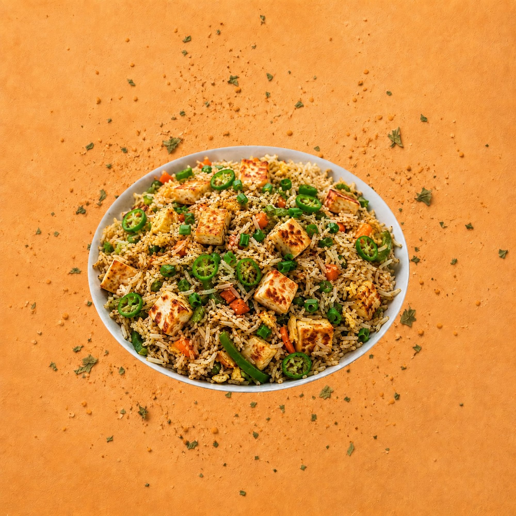 Green Chilli Paneer Fried Rice