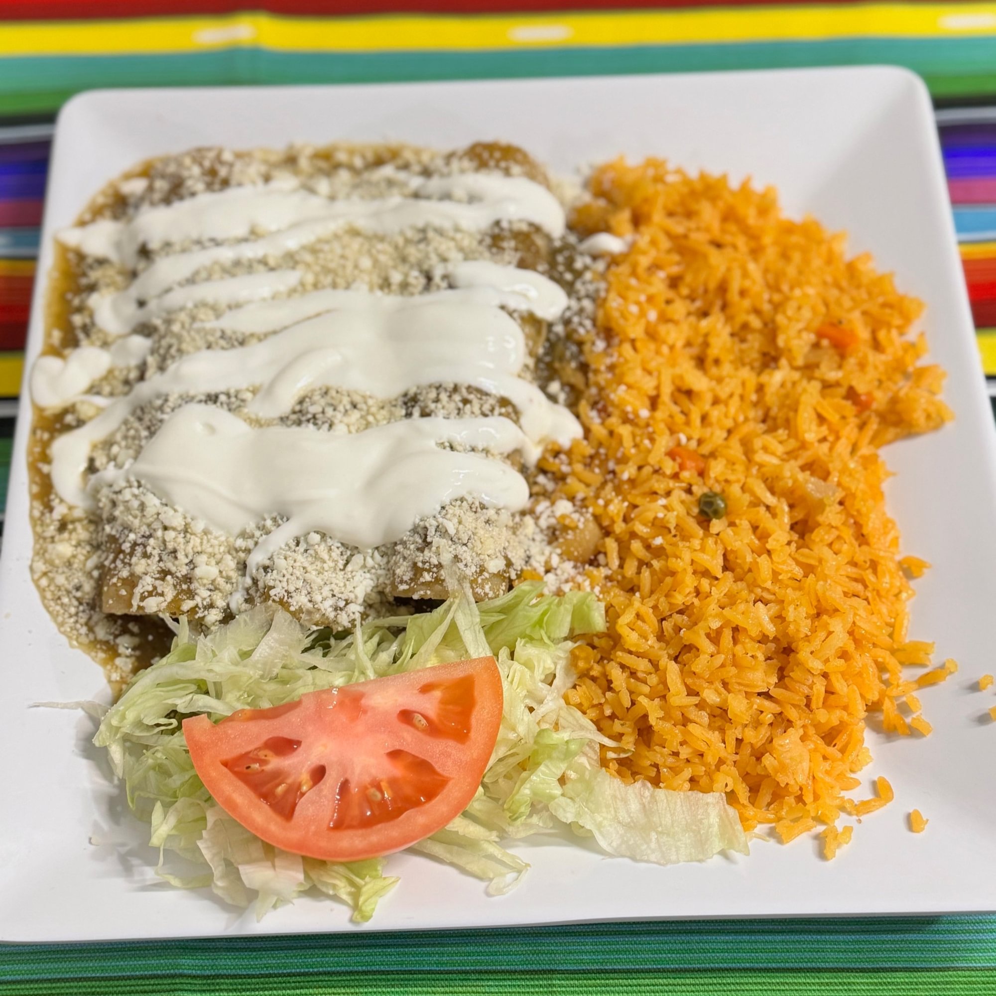 Enchiladas Verdes Platter