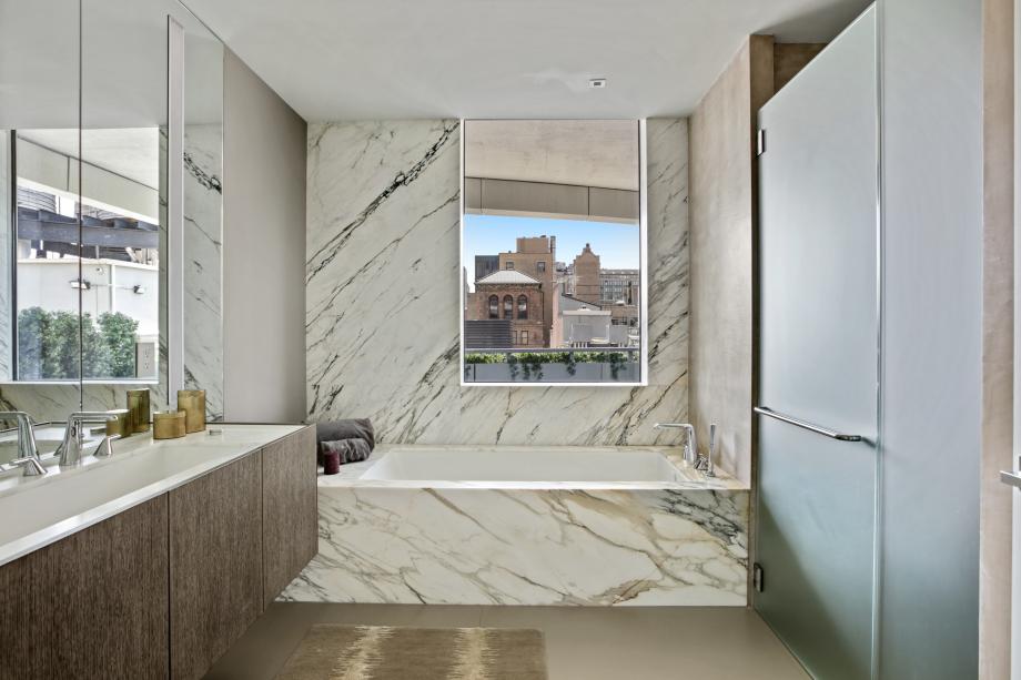 Primary baths with radiant heated floors