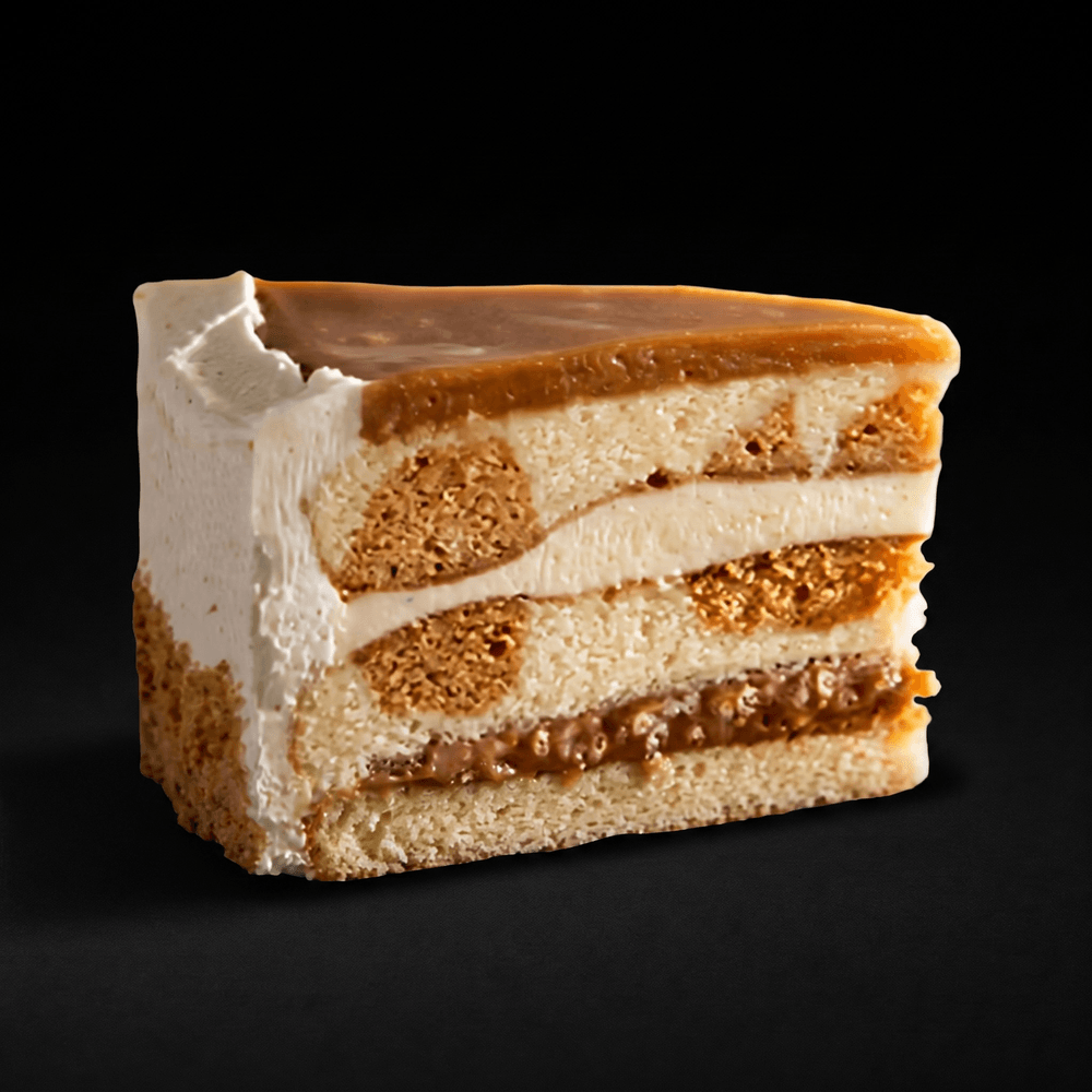 Salted Caramel Vanilla Crunch Cake Slice