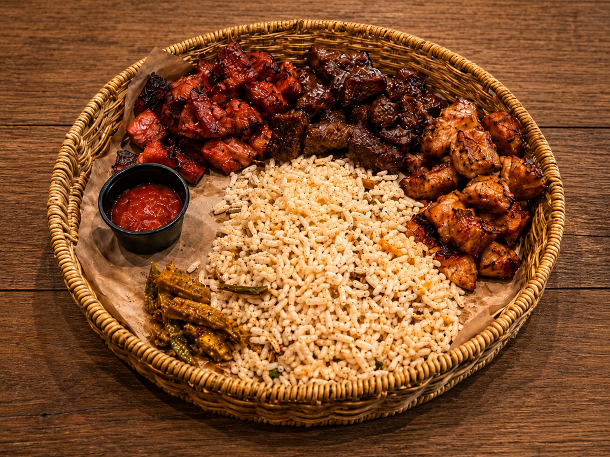 Meat Lover Platter (6 Skewers: 2 Goat+ 2 Pork + 2 Water Buffalo)