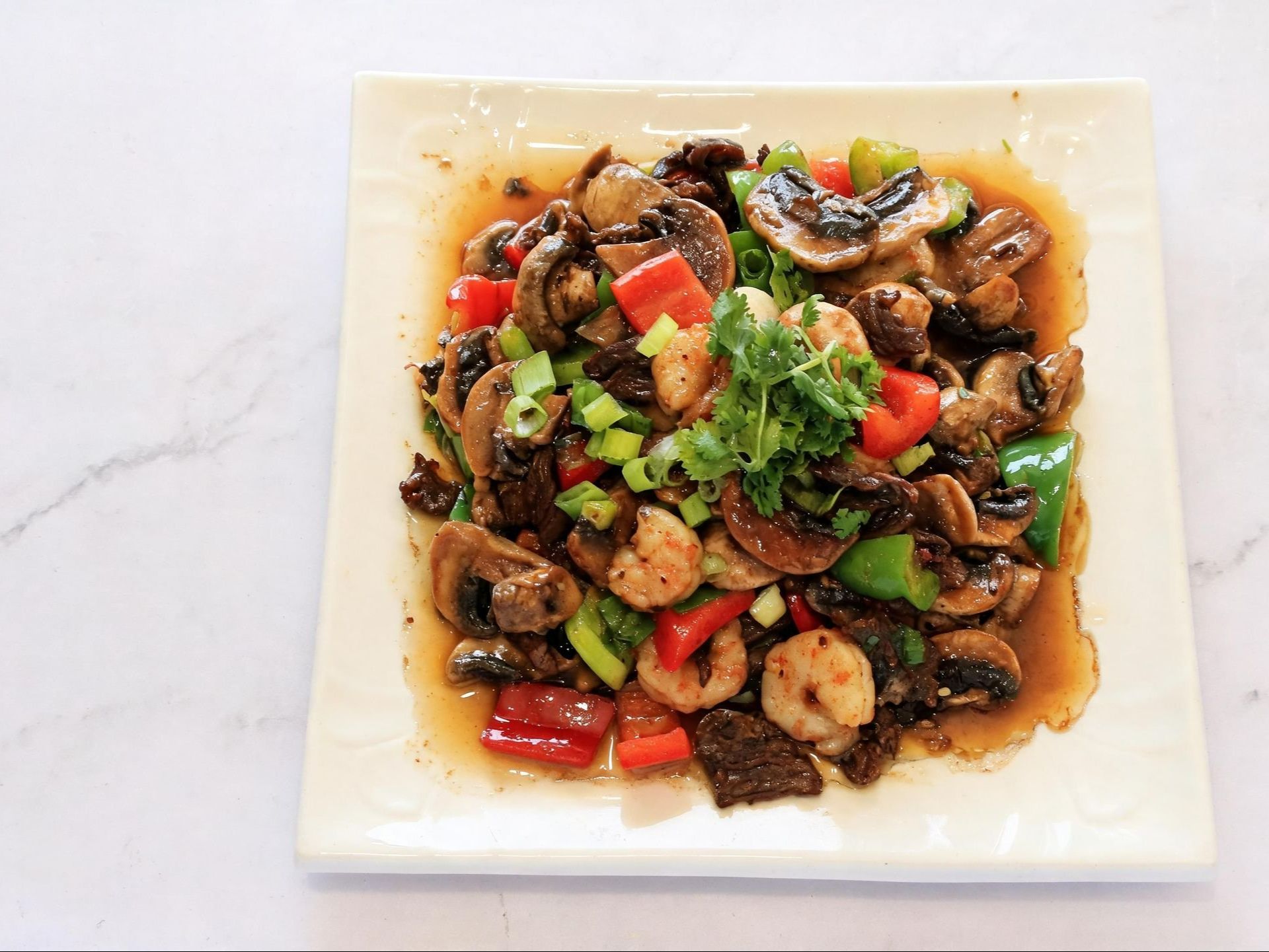 Beef & Shrimp with Mushrooms