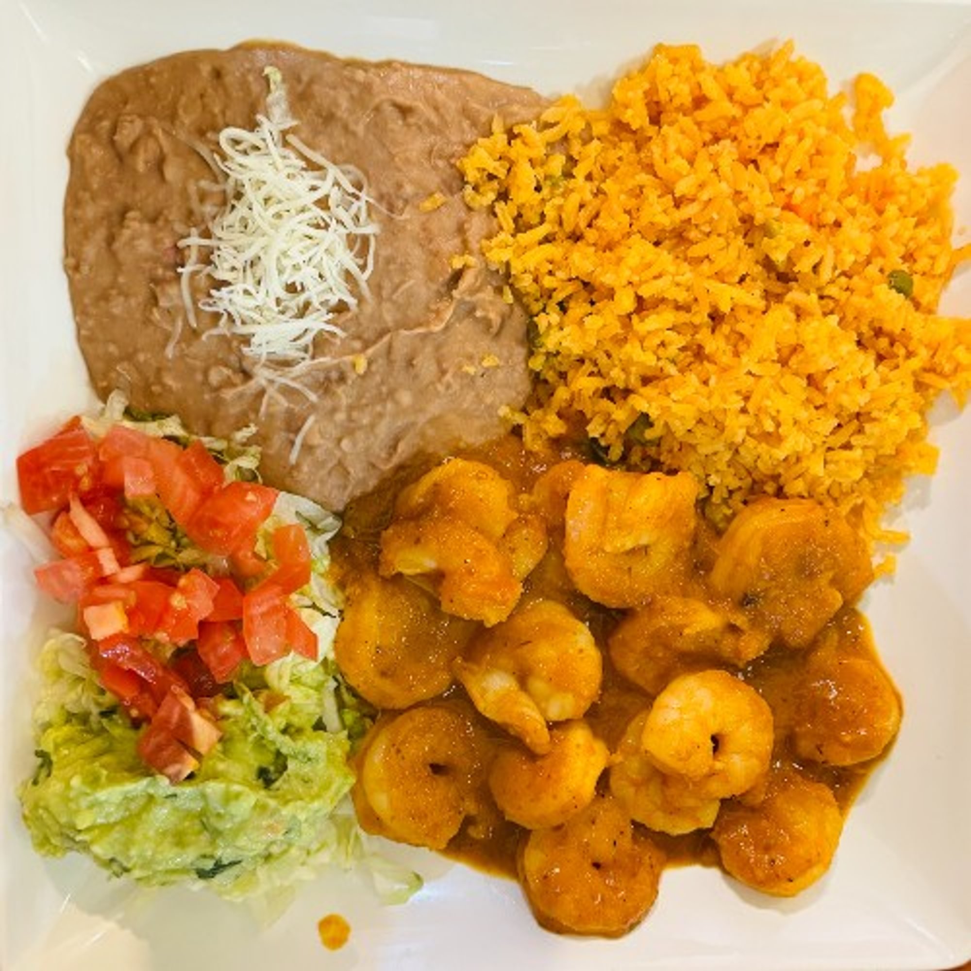 Camarones a La Diabla Platter