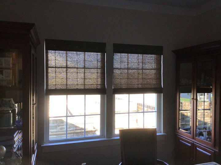 Woven Wood Shades are a cool finishing touch for any room, especially when they're installed so perfectly. Our team did an awesome job in this Phillipsburg, NJ home office!  BudgetBlindsPhillipsburg  WovenWoodShades  PhillipsburgNJ  FreeConsultation  WIndowWednesday