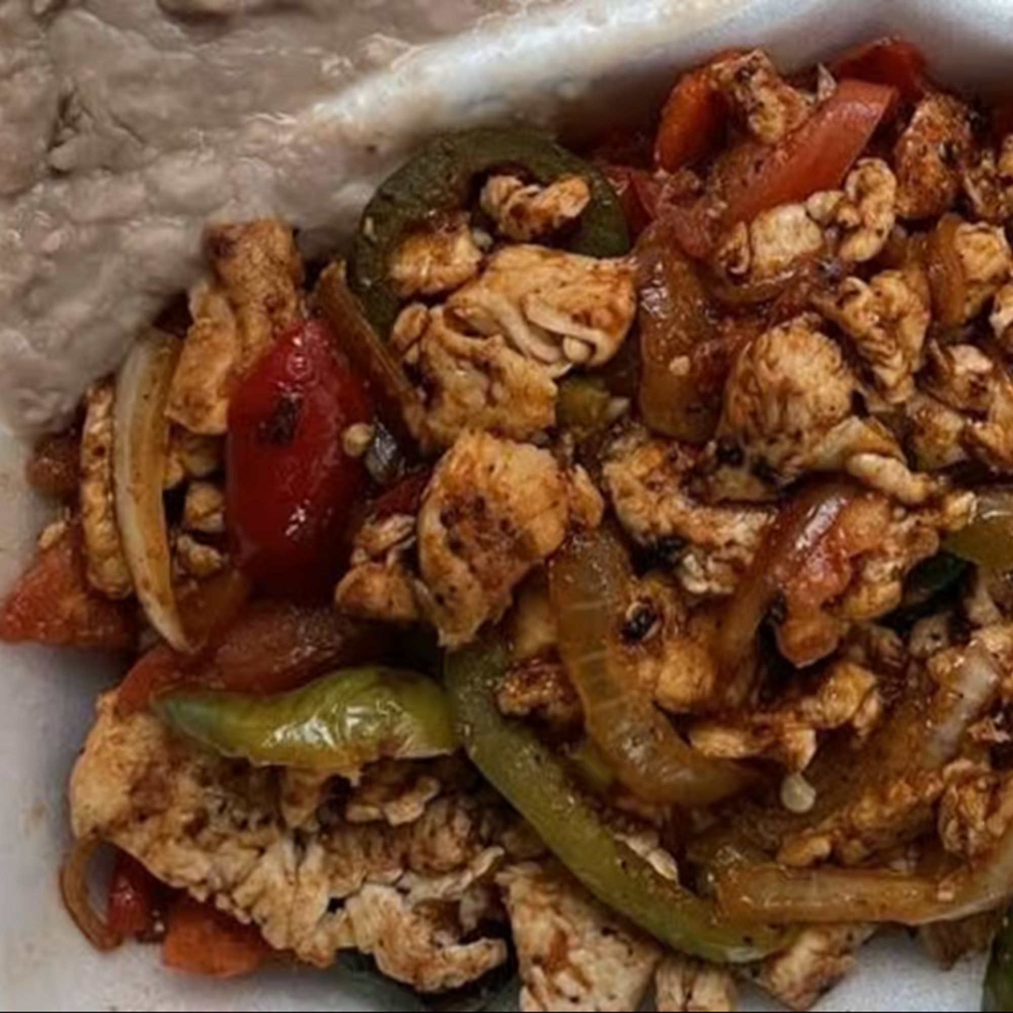 Chicken Fajitas Burrito