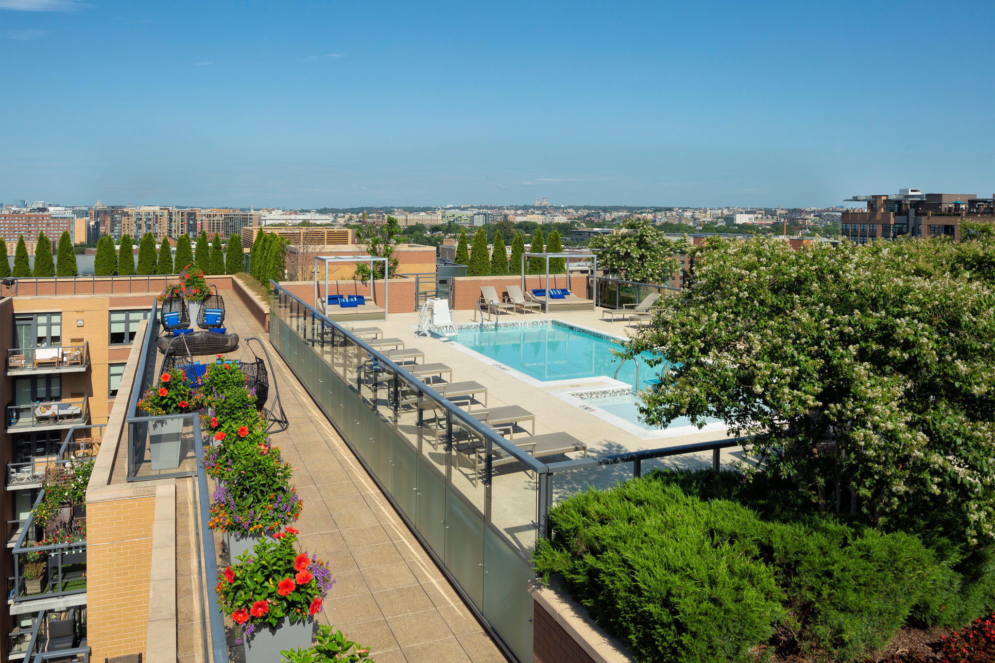 Relaxing rooftop pool at Camden NoMa