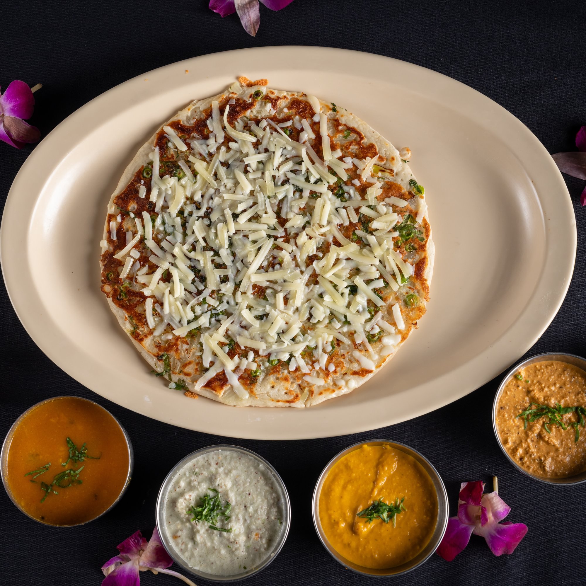 Onion Cheese Chili Uttapam