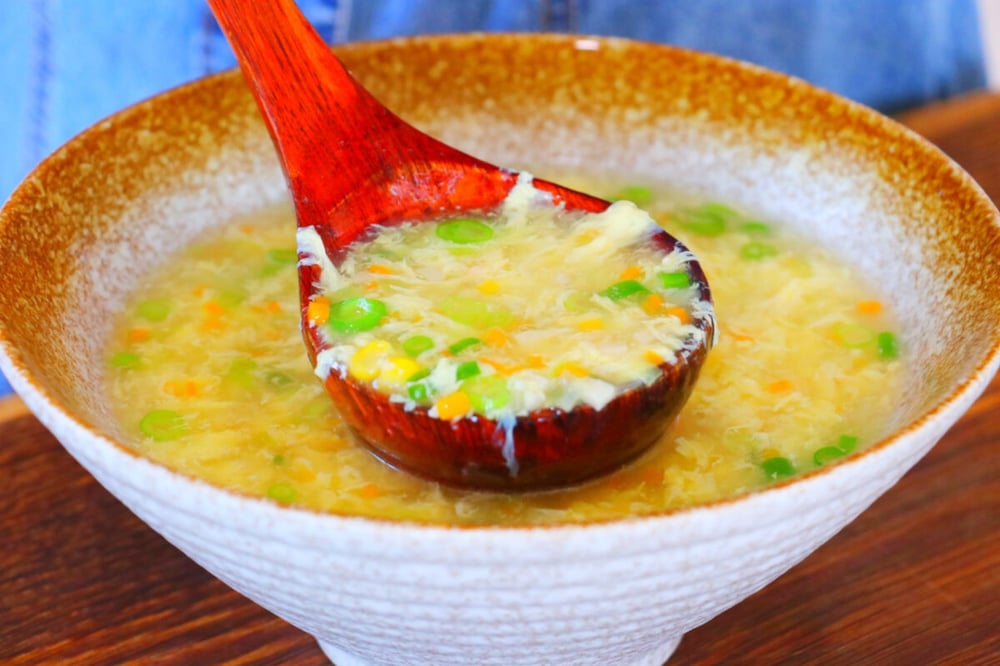 Egg Veg Drop Soup