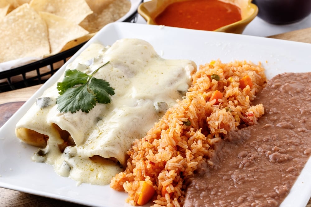 Lunch White Chicken Enchiladas