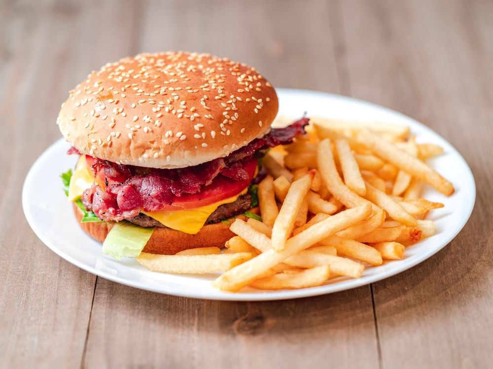 Halal Beef Bacon Cheese Burger Combo