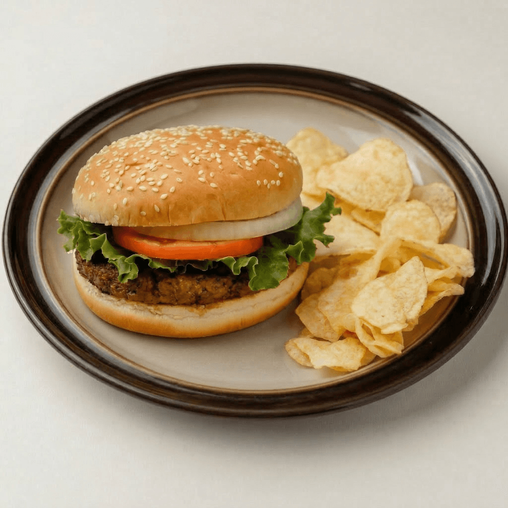 Hamburger with Chips