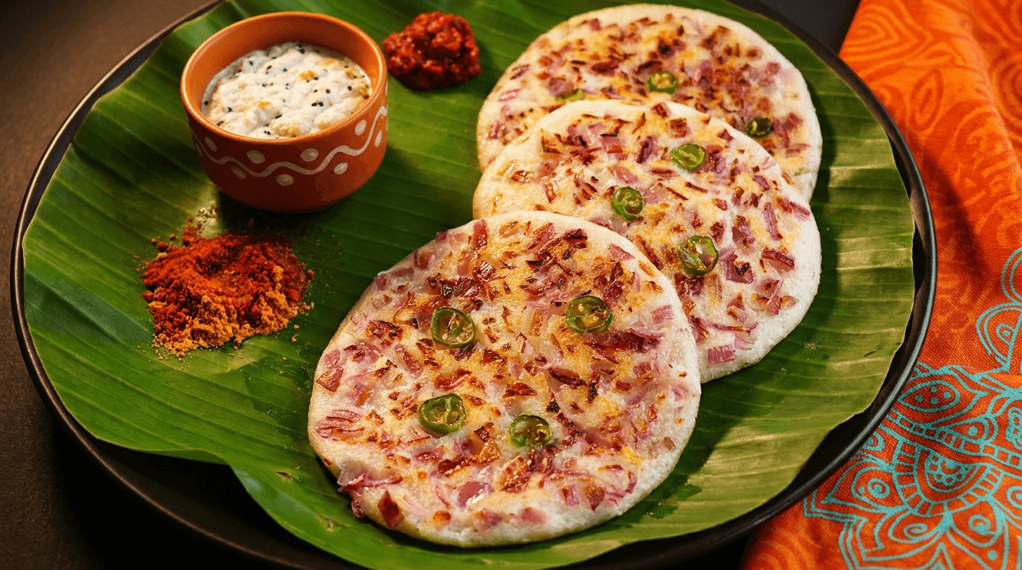 Onion Chilli Uthappam