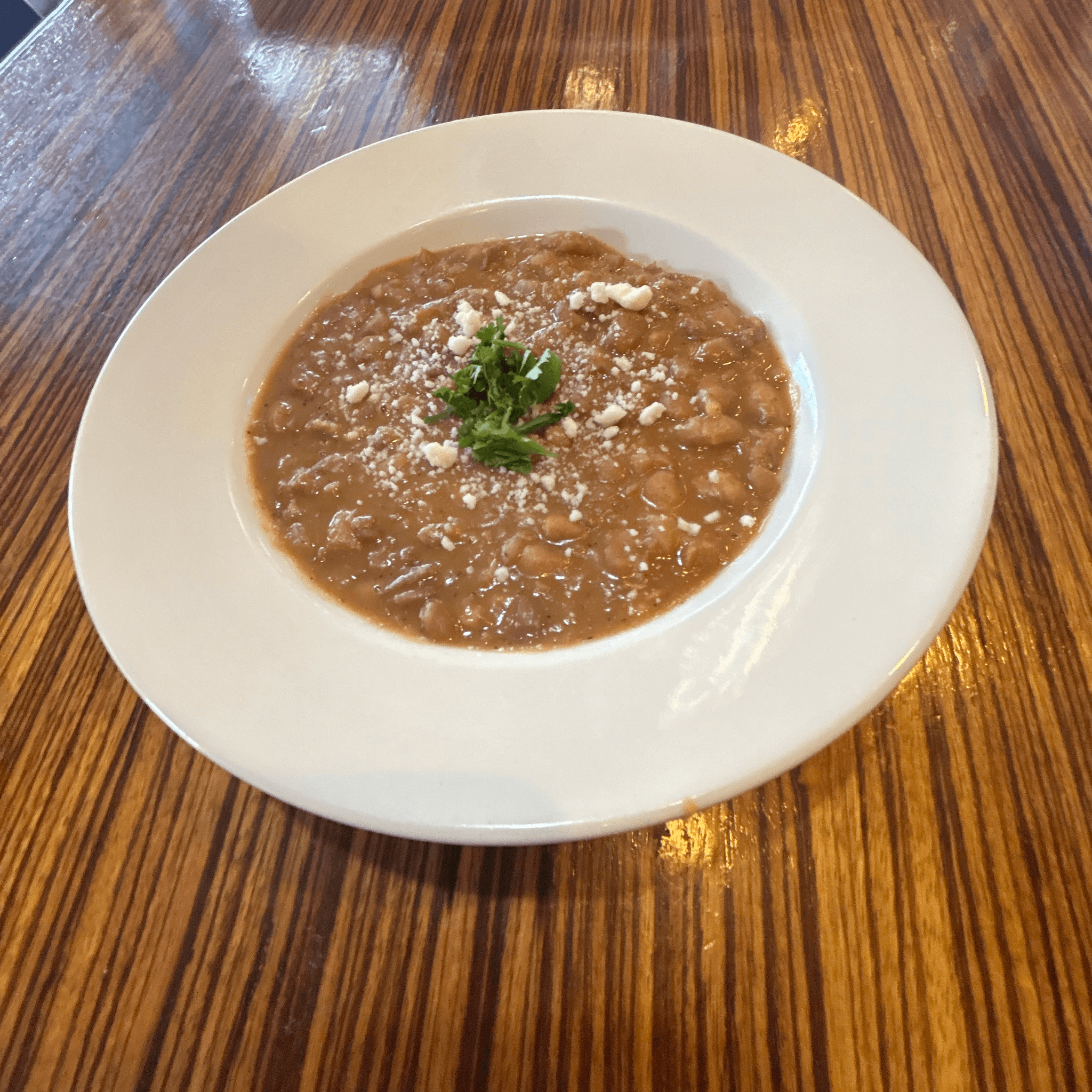 Refried Beans with Cotija Cheese